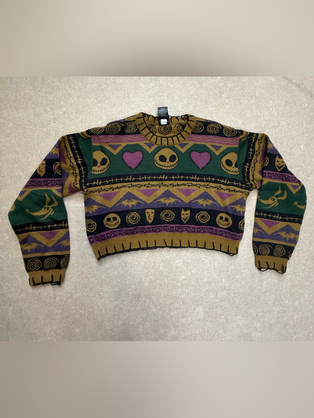 Disney Her Universe Nightmare Before Christmas Jack Skellington Cropped Sweater